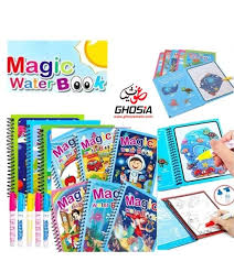 Magic Water Book Water Drawing Book Reusable Doddle Book Reusable Magic Water Quick Dry Book Water Coloring Book Doodle with Magic Pen Painting Board for Children