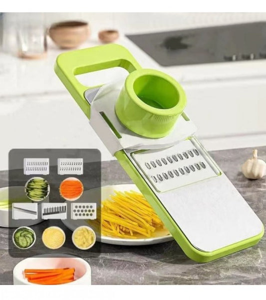 5-in-1 Multifunctional High-Quality Vegetable & Fruit Slicer With Five Changeable Blades Hand Protector Made Slicing Effortless Kitchen Gadget Manual Vegetable Slicer Easy To Use for Kitchen Design By Usman's Hub
