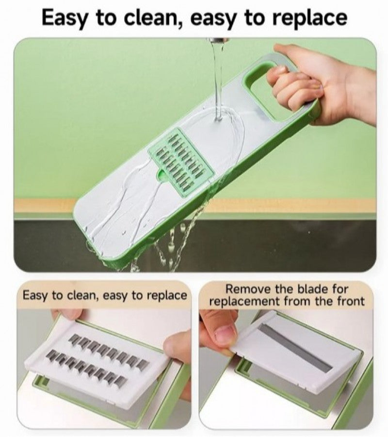 5-in-1 Multifunctional High-Quality Vegetable & Fruit Slicer With Five Changeable Blades Hand Protector Made Slicing Effortless Kitchen Gadget Manual Vegetable Slicer Easy To Use for Kitchen Design By Usman's Hub